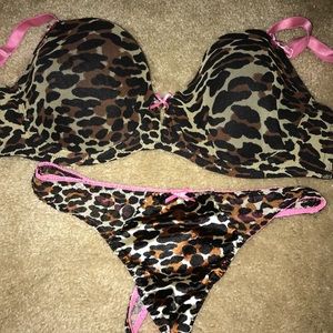 Betsey Johnson Leopard Bra and Thong